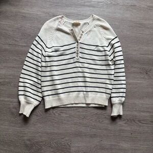 Sezane Leontine jumper in ecru/navy